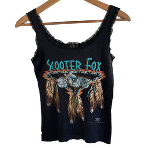 Vintage Scooter Fox Motorcycle Lace tank top by 3D Emblem